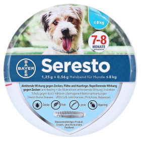 SERESTO 1,25g + 0,56g Halsband für Hunde bis 8kg – PZN 9315509 (PZN 9315509) из Германии