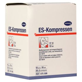 Es-kompressen Steril 10x10 cm Großpackung – PZN 6454110 (PZN 6454110) из Германии