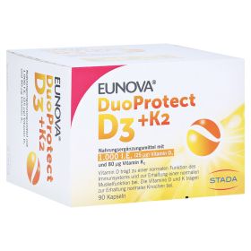 Eunova Duoprotect D3+k2 1000 I.E./80 µg Kapseln – PZN 13360645 (PZN 13360645) из Германии