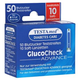 Testamed Glucocheck Advance 50 Teststreifen mit 10 Lanzetten – PZN 13331394 (PZN 13331394) из Германии